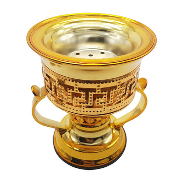 Non Electrical Bakhoor Burner with 10 Coal Coins & 40g Fragrance Paste - Golden
